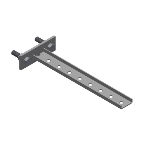 B-100-BRCT7: Steel T Bracket With Mounting Plate - 8 Holes 12.75"