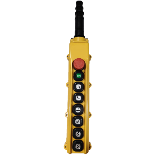 B-84-BR3: 8 Button Pendant Station. E-Stop Reset and 6 x 2 Speed Contact Elements