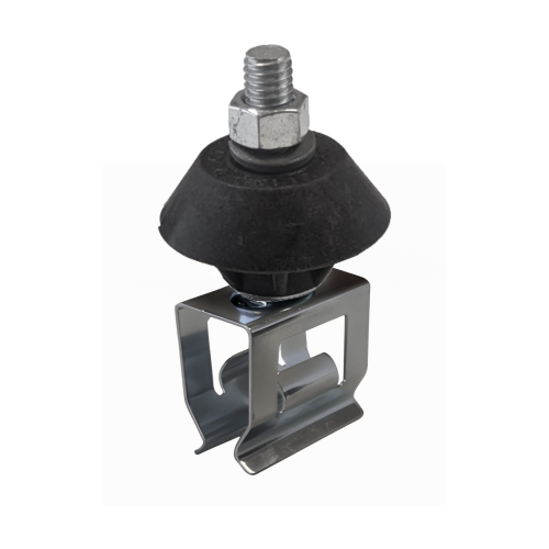 FE-908-2SFG: Zinc Plated Steel Snap-In Hanger and Insulator with Hardware