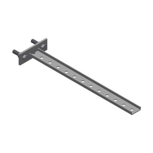 B-100-BRCT11: Steel T Bracket With Mounting Plate - 12 Holes 18.75"