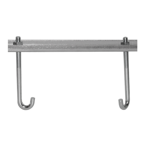 B-100-BR4A-J: Straight Steel Bracket For Capped I Beam - 12 Holes 18" with "]" Bolt Hardware