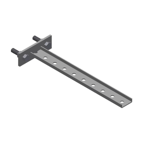 B-100-BRCT8: Steel T Bracket With Mounting Plate - 9 Holes 14.25"